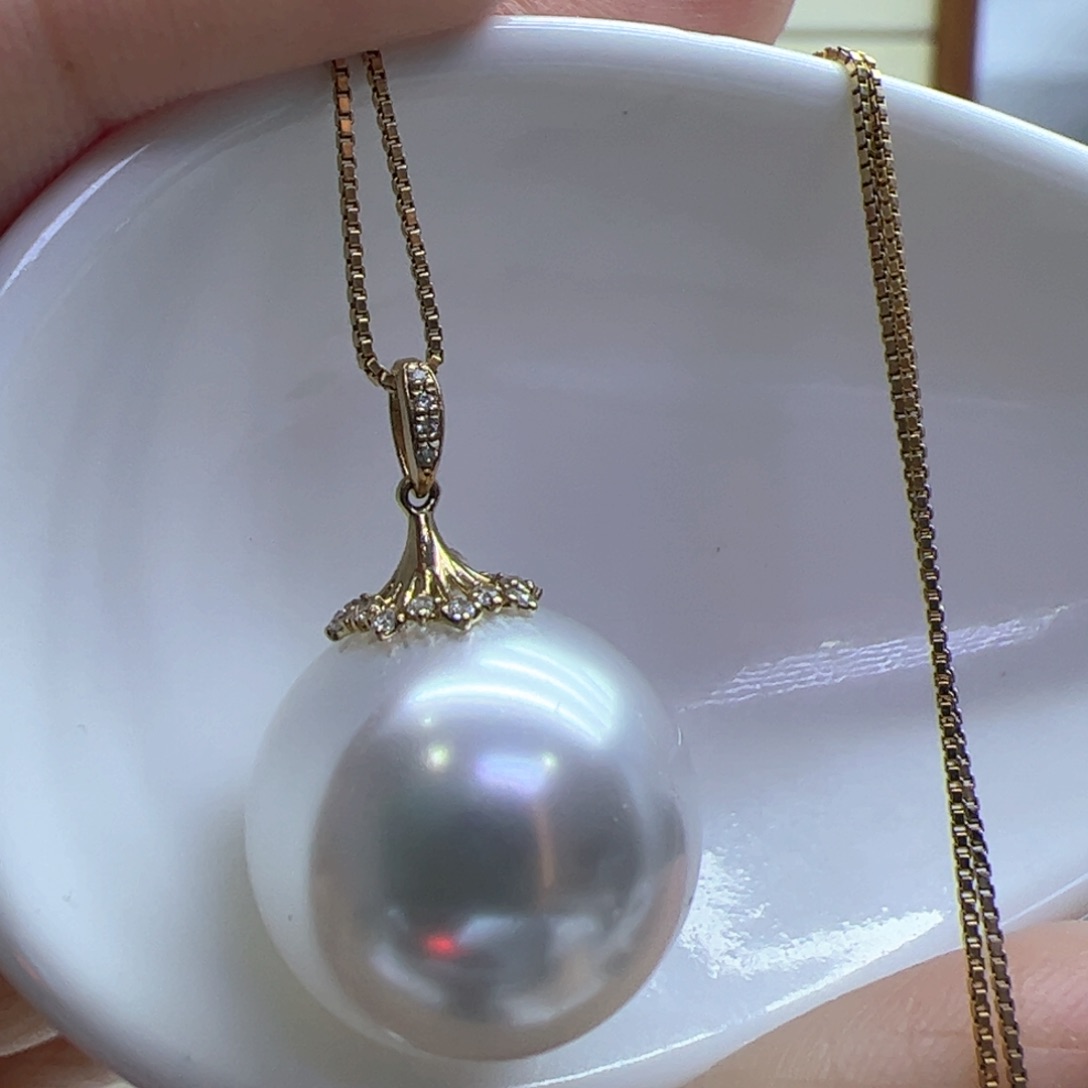 淡水珍珠耳饰18K金镶嵌