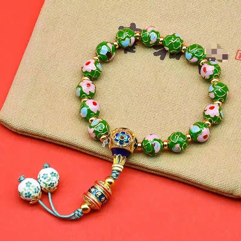 2026新年过年手串景泰蓝珐琅掐丝手串繁花系列手链可选景区同款