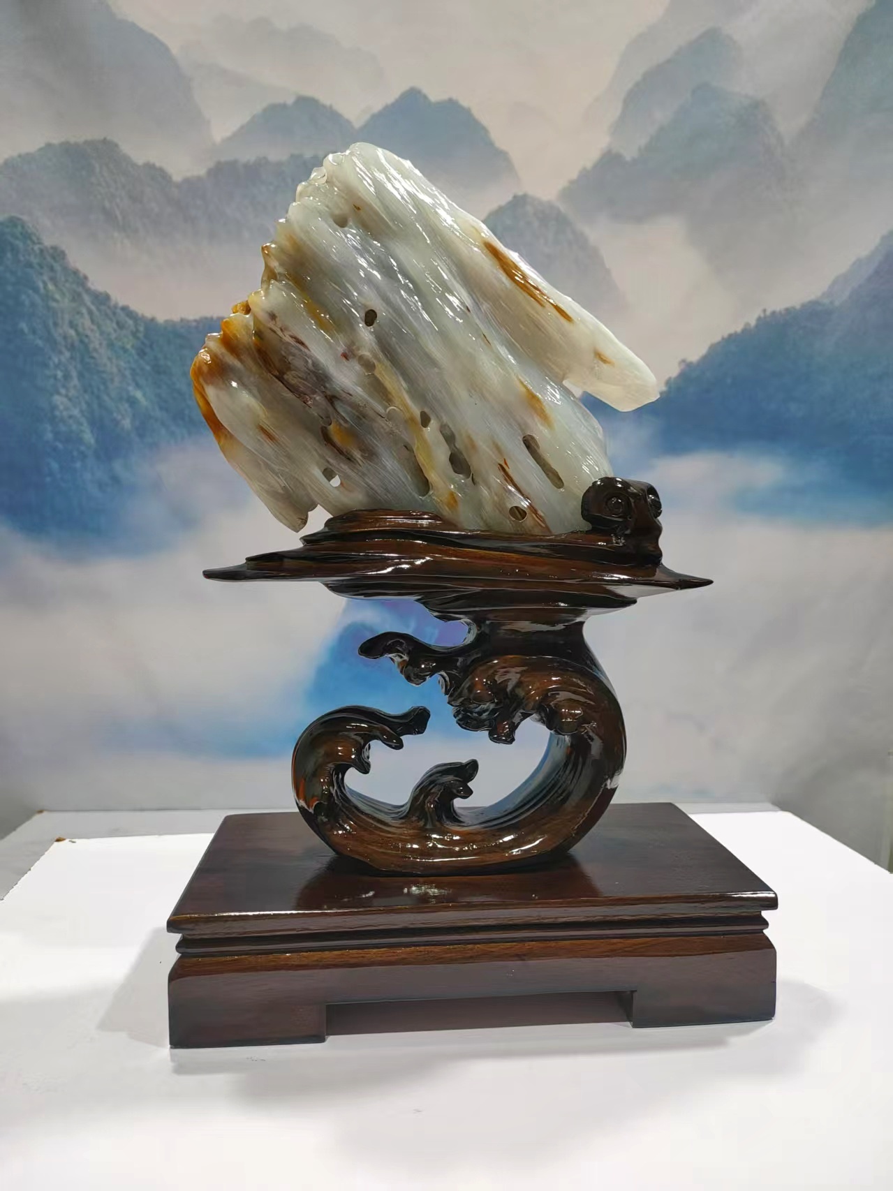 家居摆件 缅甸树化玉 12