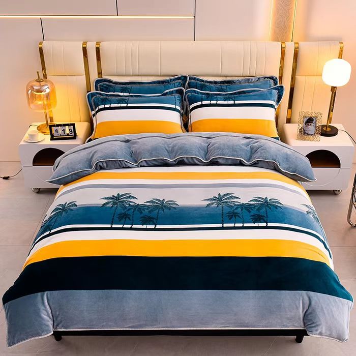 【莫奈】秋冬加绒加厚双面牛奶绒单被套床上用品柔软舒适保暖透气