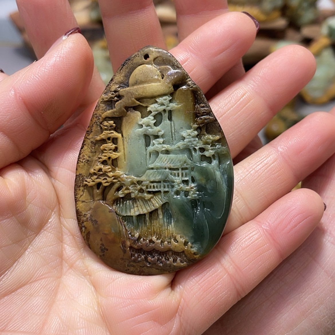 【闪购商品】岫岩河磨玉（透闪石质玉）挂件未镶嵌