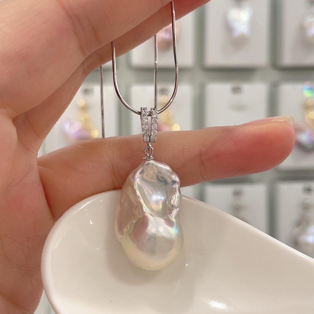 文***文未镶嵌淡水珍珠天然淡水珍珠巴洛克