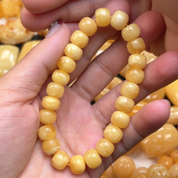蜜蜡裸石未镶嵌蜜蜡手串