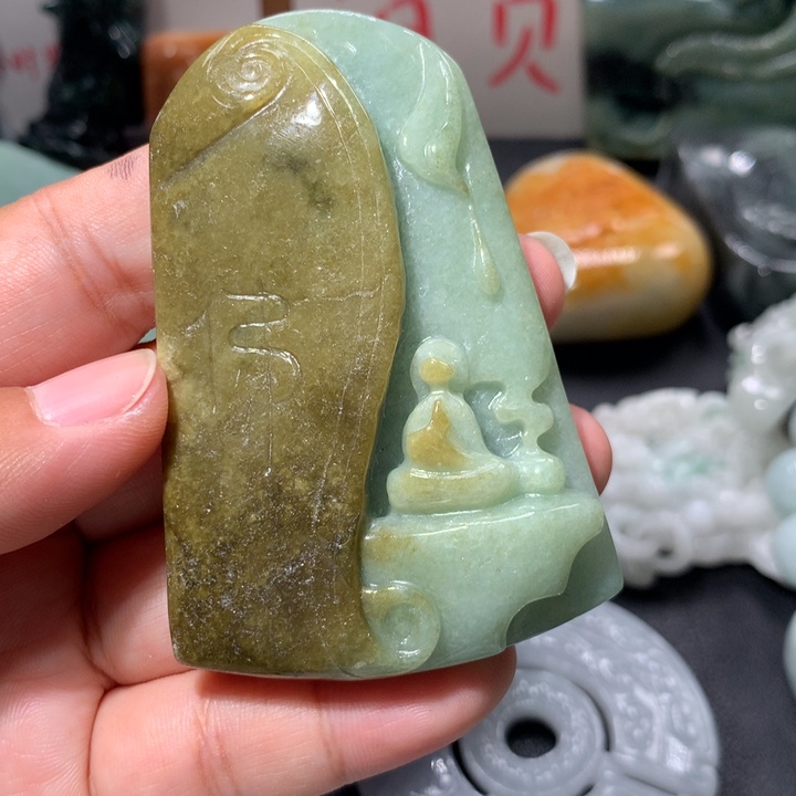 翡翠未镶嵌颈饰保真天然A货翡翠