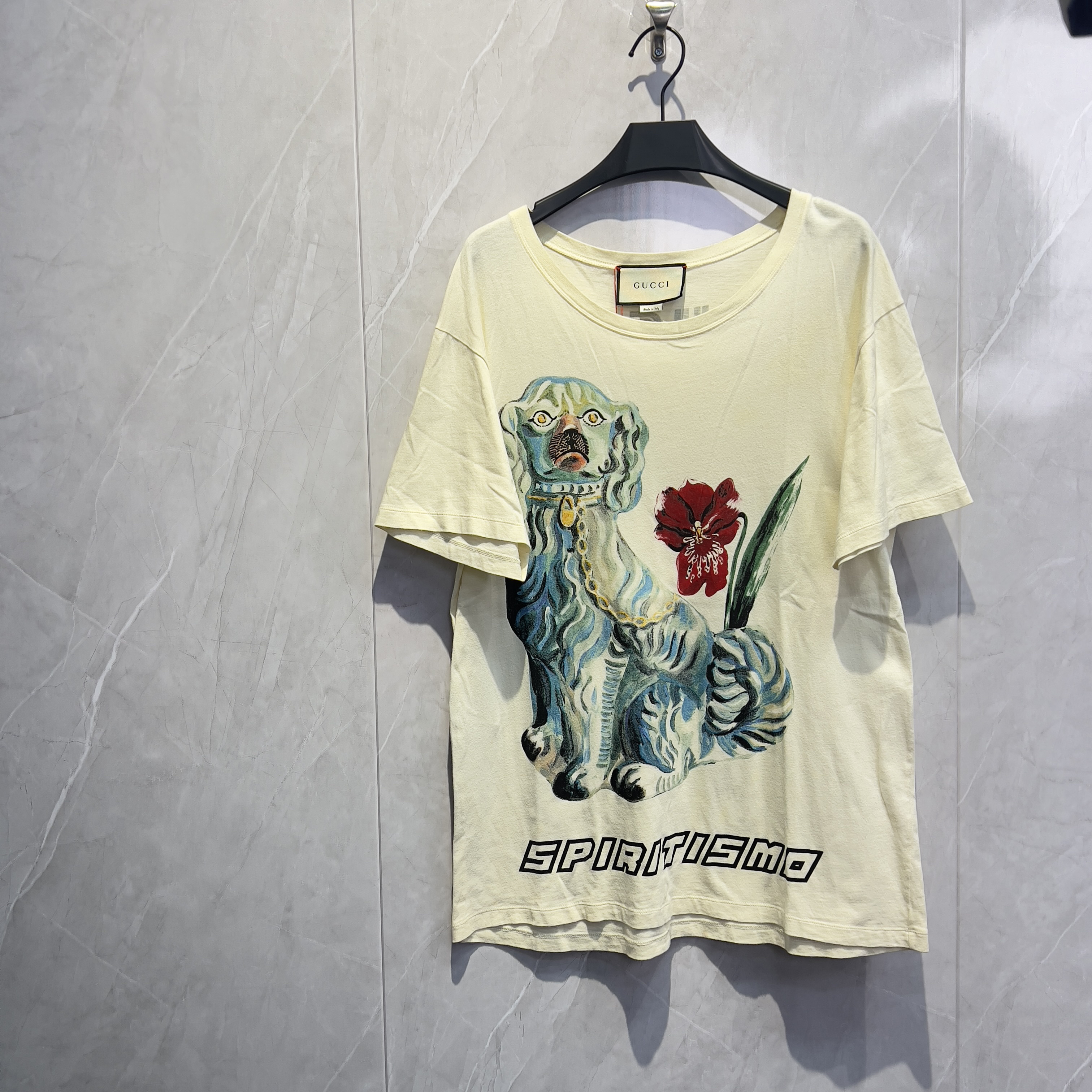 99新 GUCCI/古驰 前后Logo奶白短袖/熨烫好发货