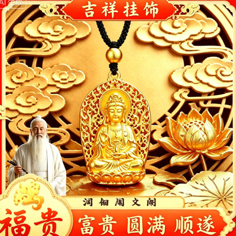 合金琉璃吊坠 【师傅甄选】精美镂空吊坠男女通用百搭时尚配饰