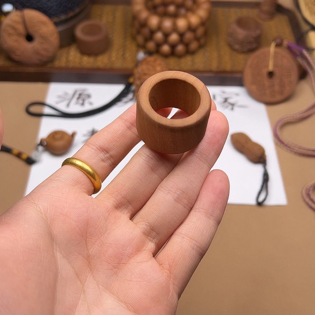 檀香木无事牌素 扳指