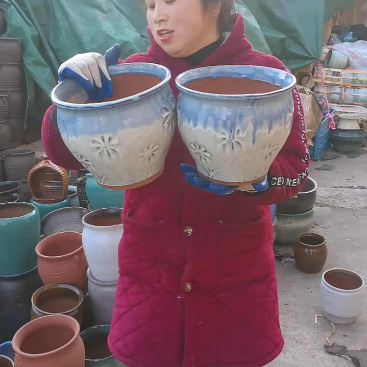 红陶口21高18瑕疵口变形扁了