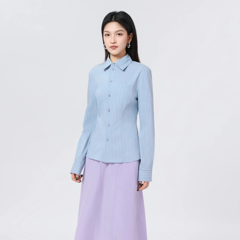 AMASS/阿玛施春夏舒适百搭衬衣时尚极简风休闲衬衫外套女530022