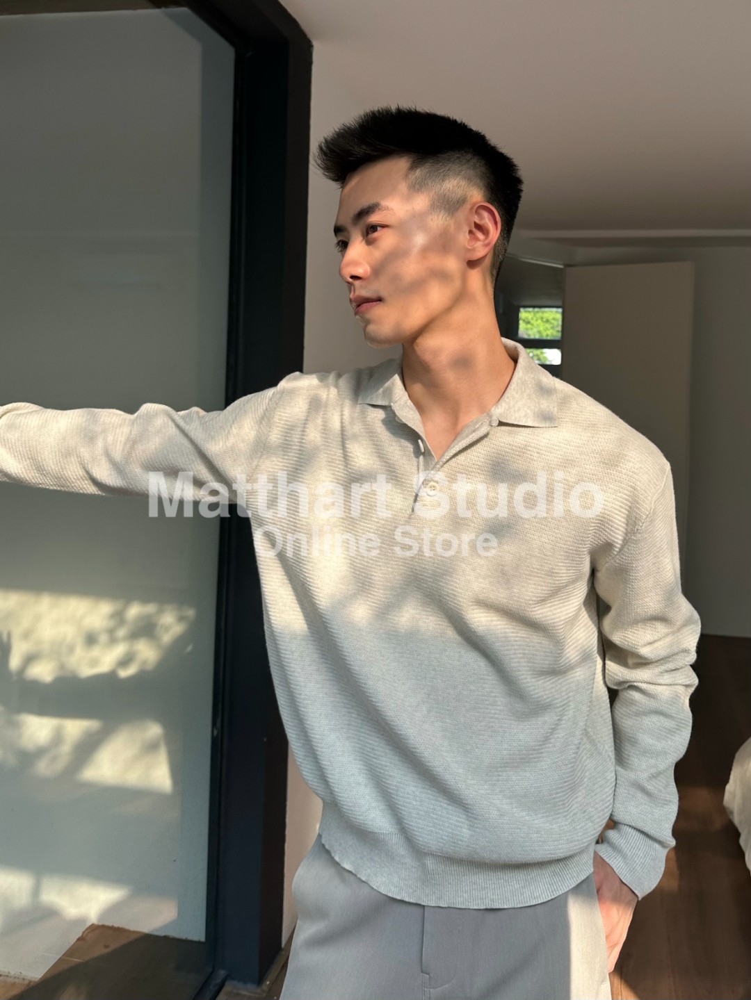 Matthart秋季极简纹理老钱风针织衫