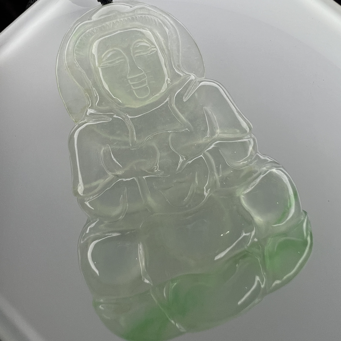 非金属大理石吊坠 翠高冰飘花观音尺寸约50的精美饰品