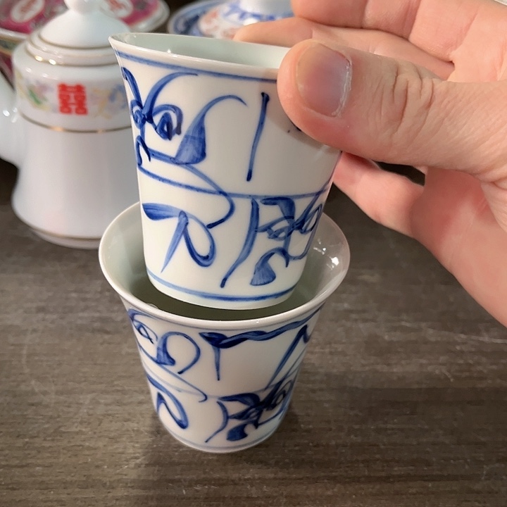 瓷片景德镇陶瓷杯子。 2个。