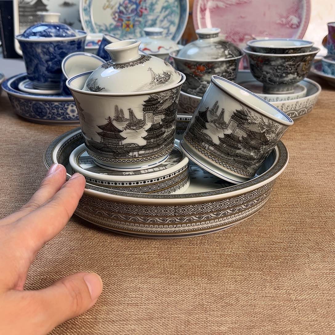 高温釉下彩茶具套装