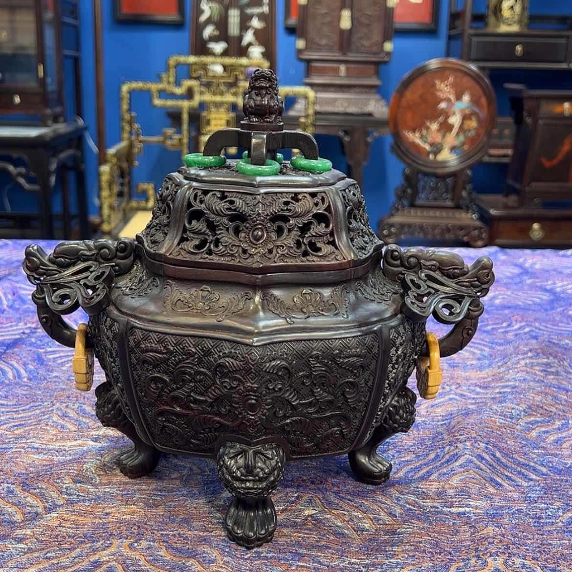 【闪购商品】红酸枝木类成套家具香盒