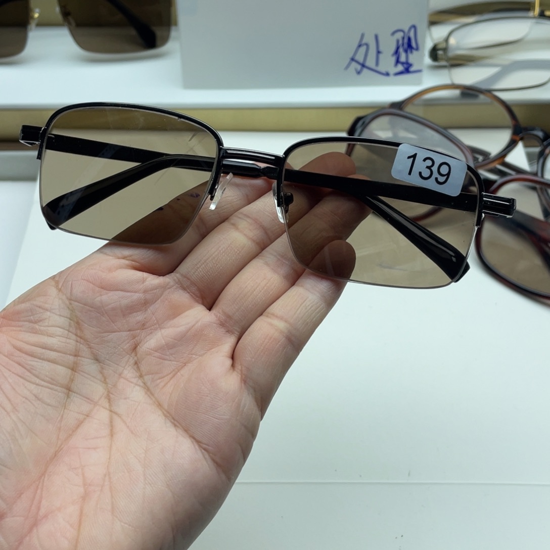 茶水晶半框眼镜 139