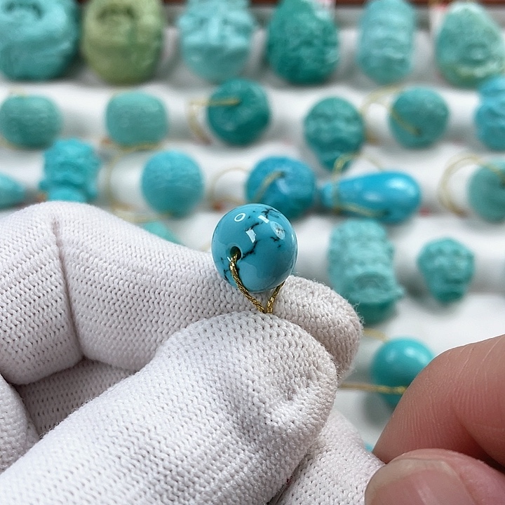 绿松石车挂未镶嵌直径11.6