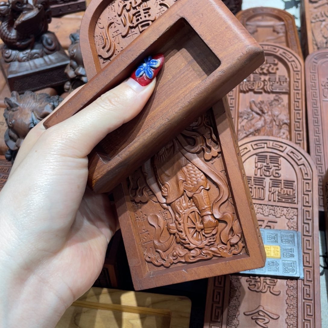 至***学木枣木17公分王灵官人物像令牌➕底座