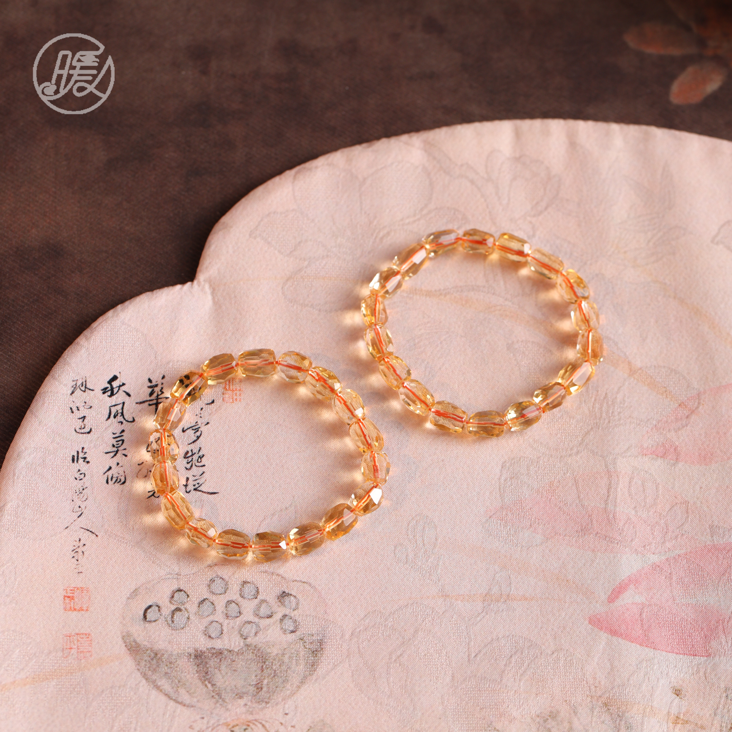 Nuanyan/暖言单圈素圈切面黄水晶手串手链E6967多样性发一
