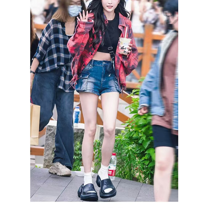 2025夏季新款高跟运动拖鞋EVA厚底增高女凉拖防水银色时尚潮欧美