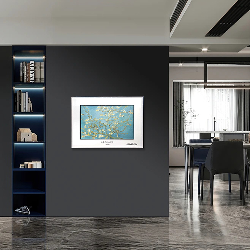 梵高名画 手工钢化玻璃立体画中画 铝合金边框客厅装饰画花6080
