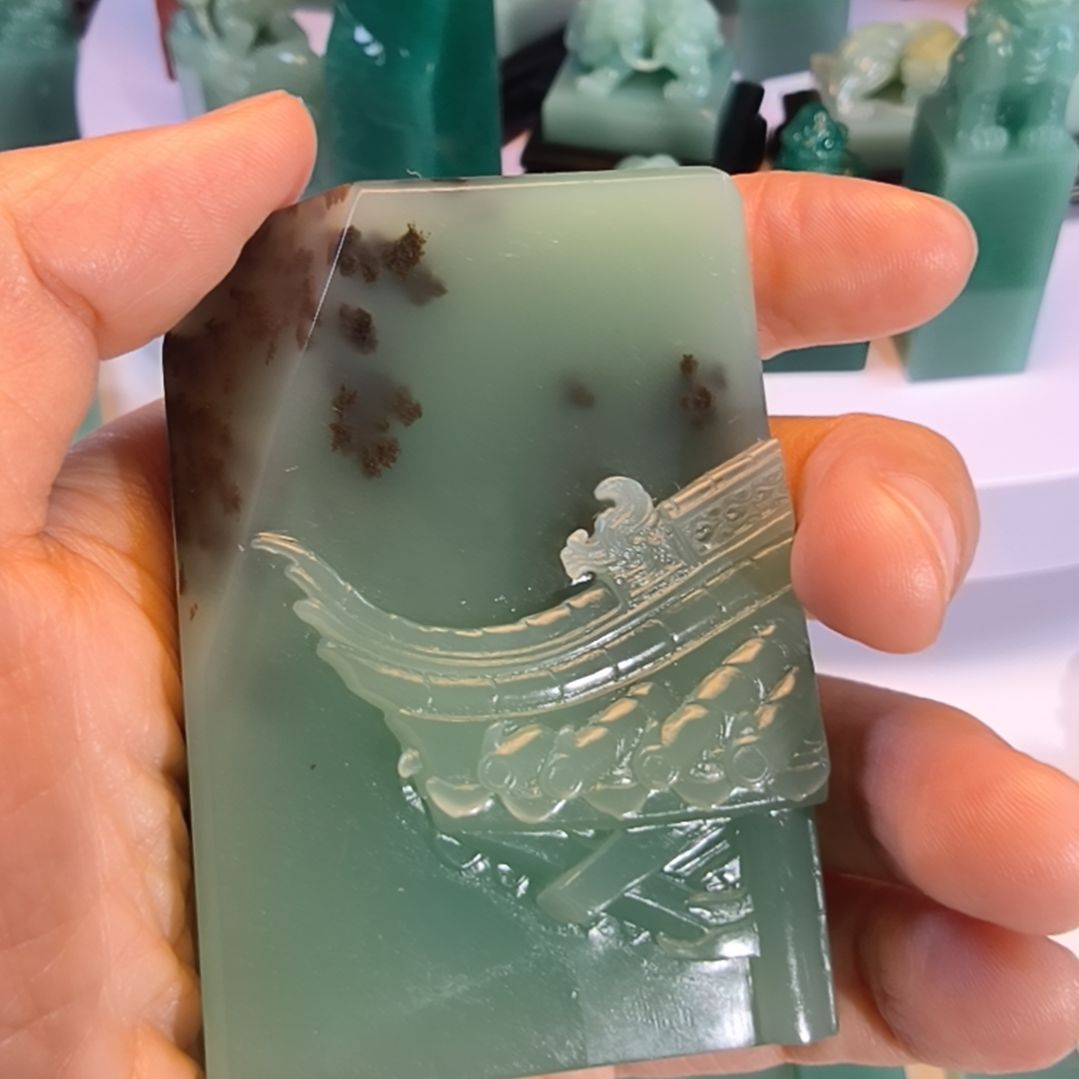 印石寿山石梅子青印章