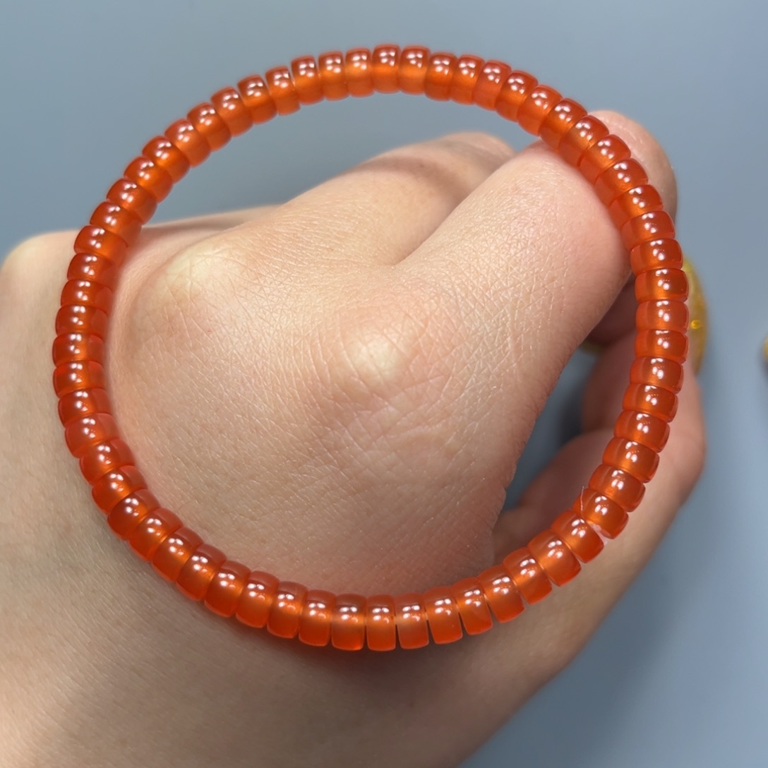 南红玛瑙药片单圈5mm未镶嵌