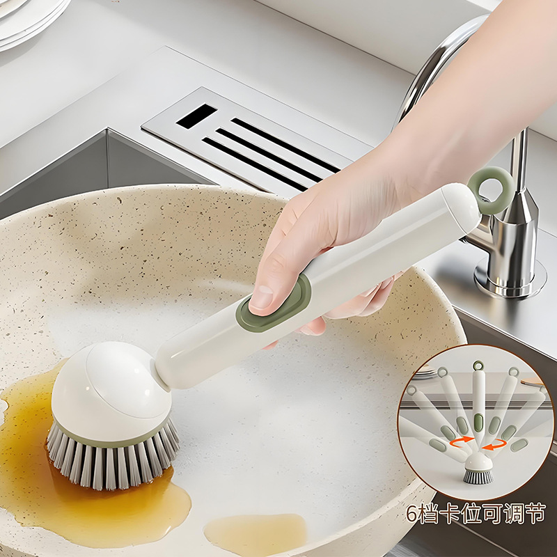 自动加液长柄旋转锅刷家用厨房不沾油不脏手清洁刷多功能洗锅刷
