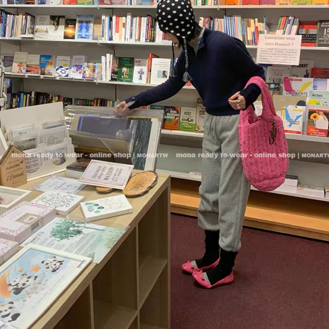 MONA 灰色黑色收脚显瘦 高腰抽绳卫裤子女小个子 2025秋冬爆款