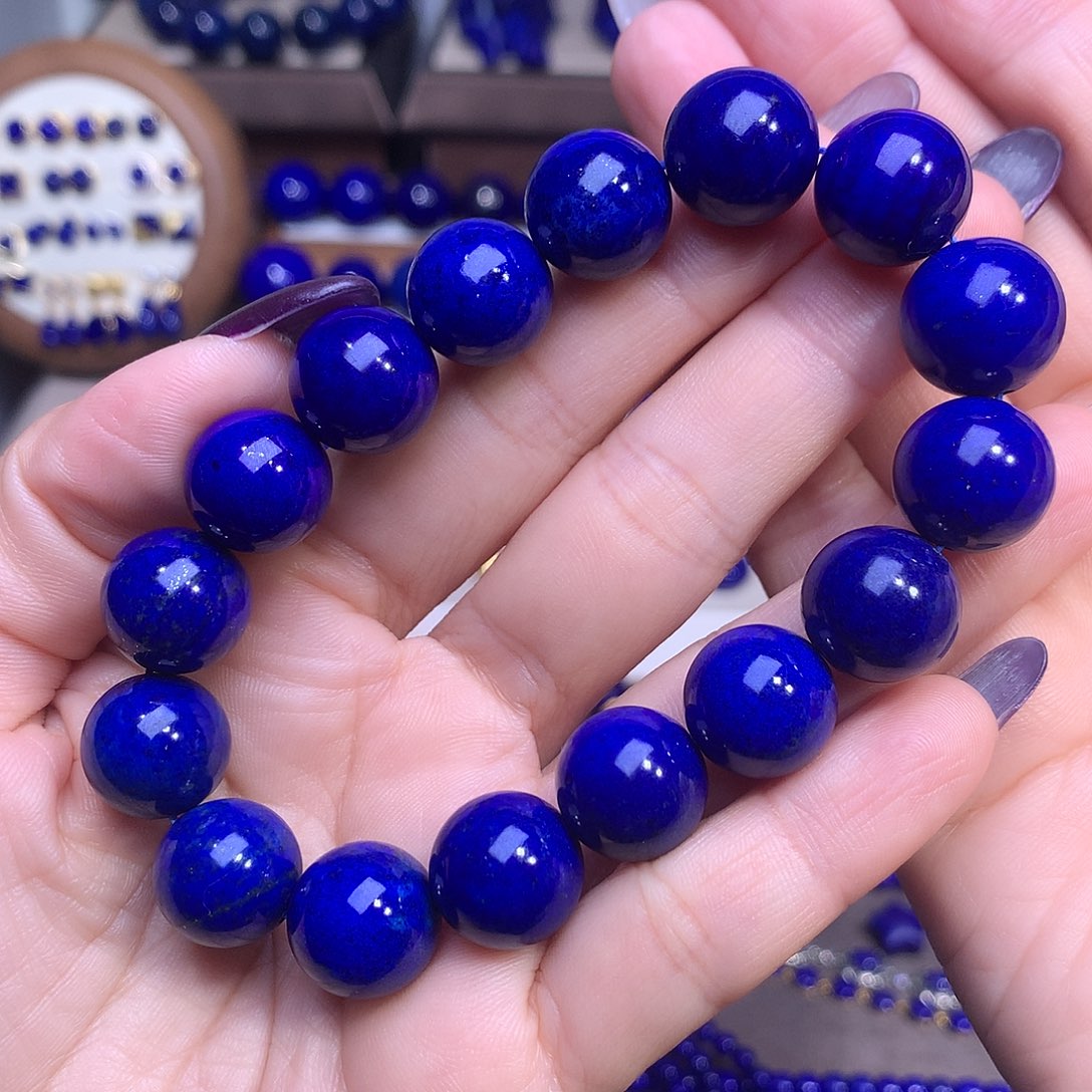 牛***^青金石未镶嵌14.7m精品手串