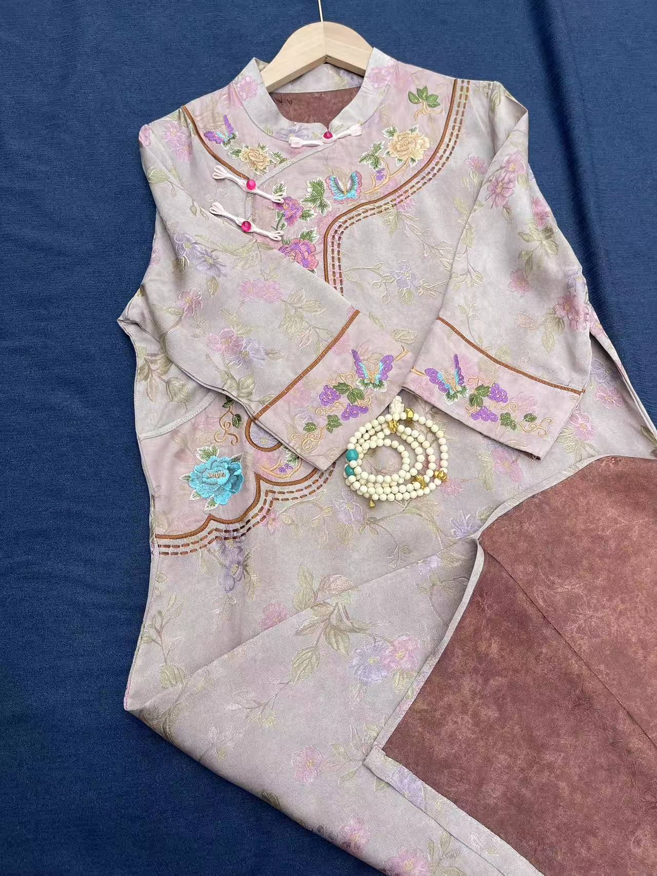 【诗意】四经绞罗新中式连衣裙气质网红时尚夏季双层中国风