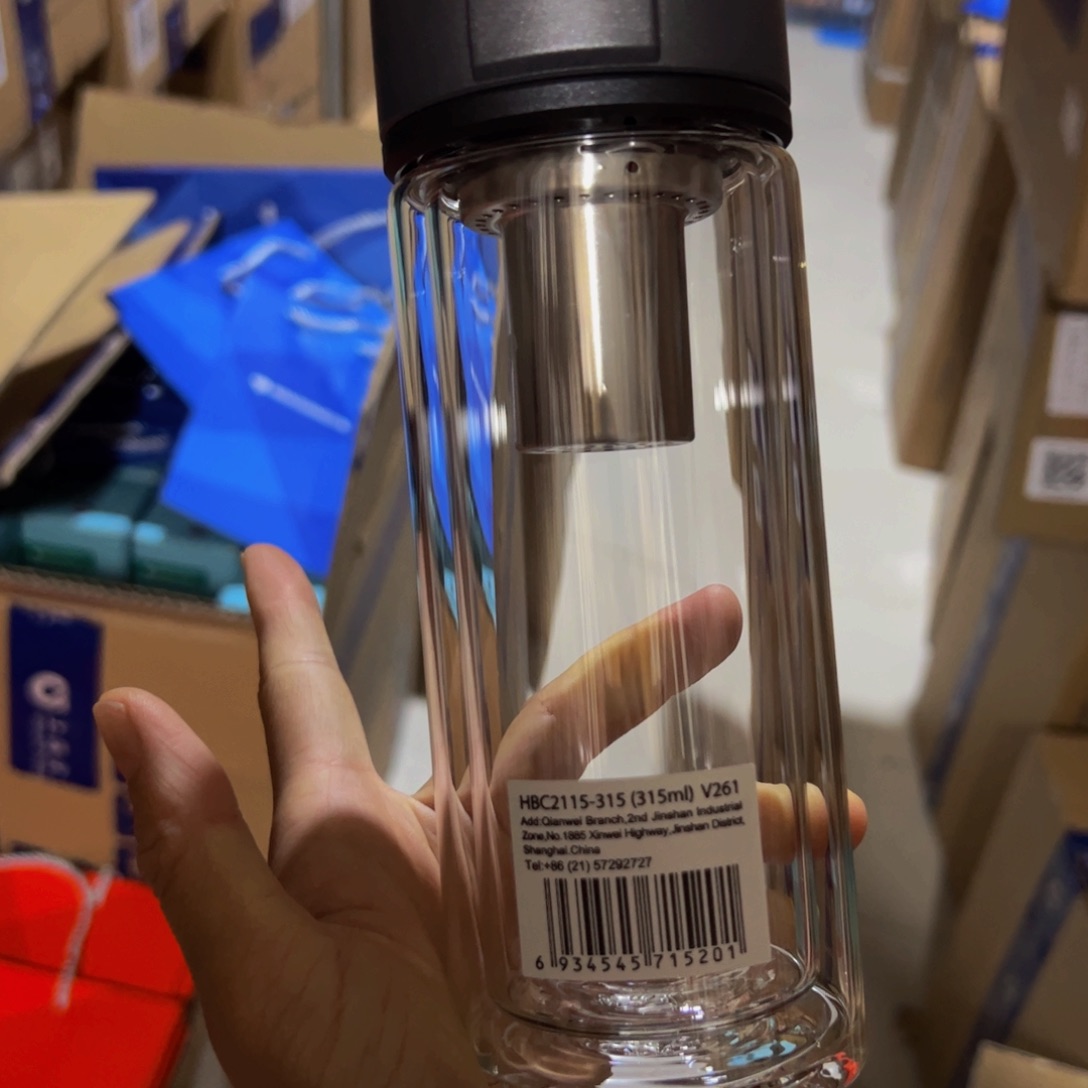 万象v261灰色光层玻璃杯315➕杯套