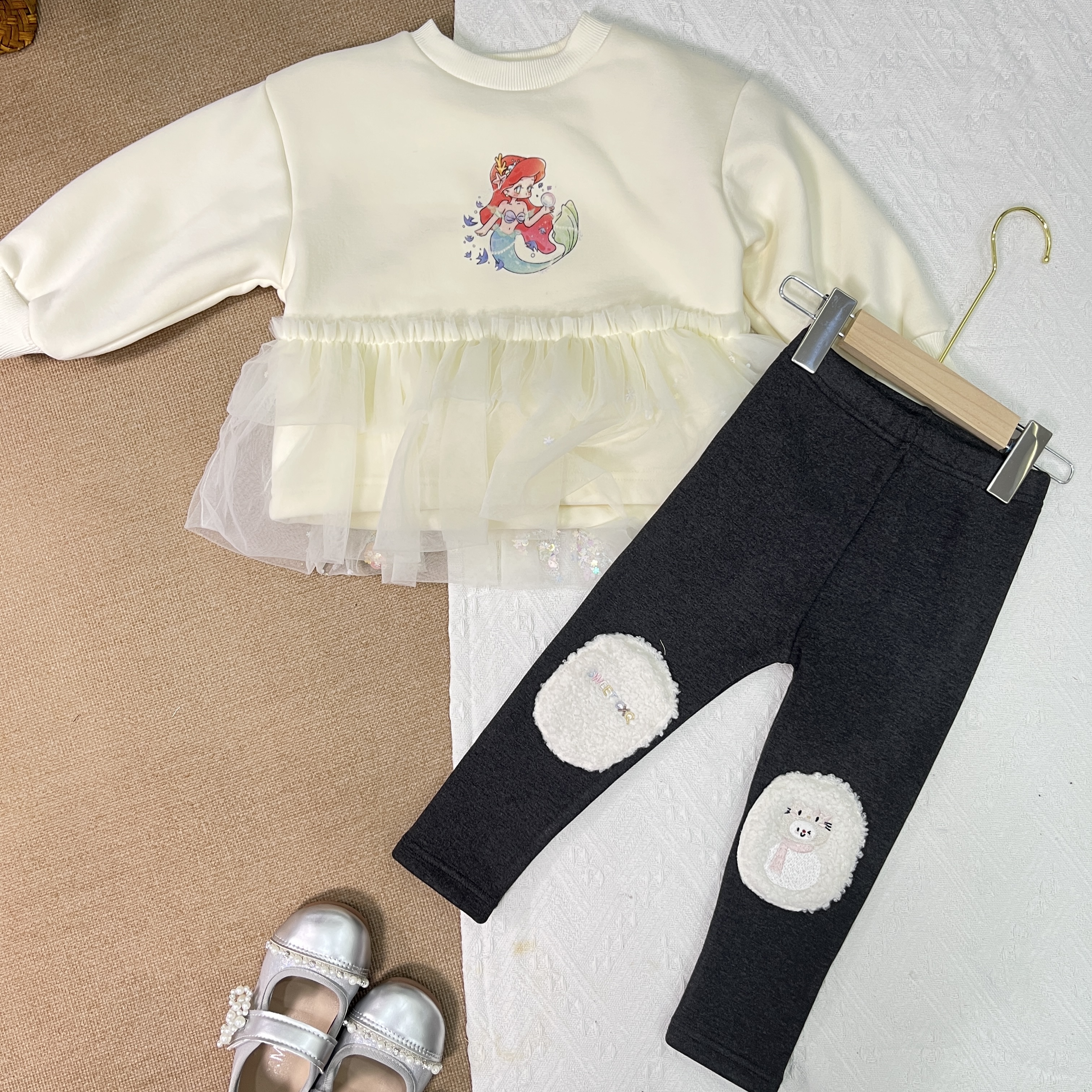 特厚羊羔绒女童加绒打底裤宝宝秋冬外穿保暖洋气裤子