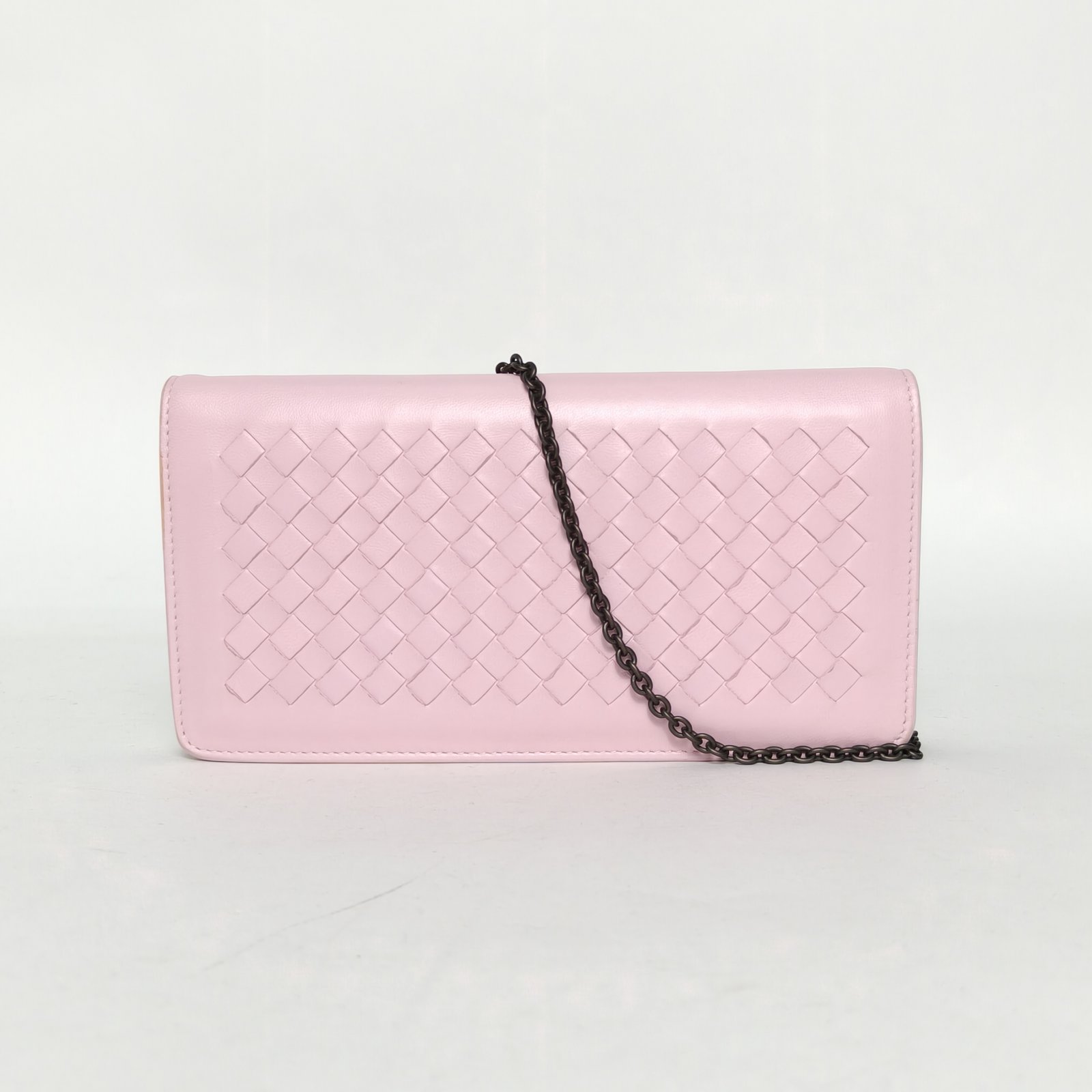 95新 BOTTEGA VENETA/葆蝶家 【娇】皮革S钨钢扣编织链条包 520199