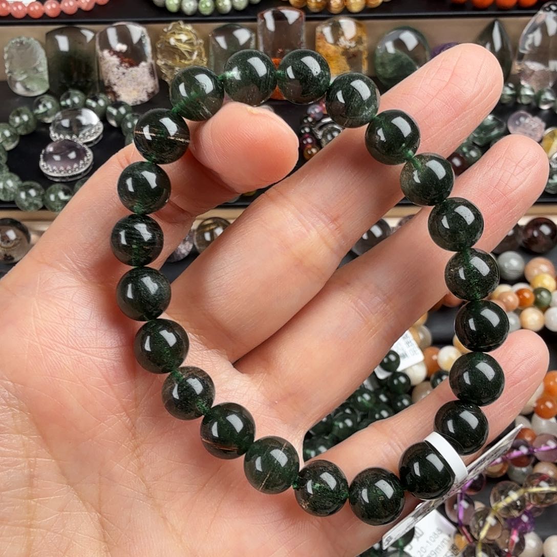 水晶手链未镶嵌天然绿幽灵步步高升千层