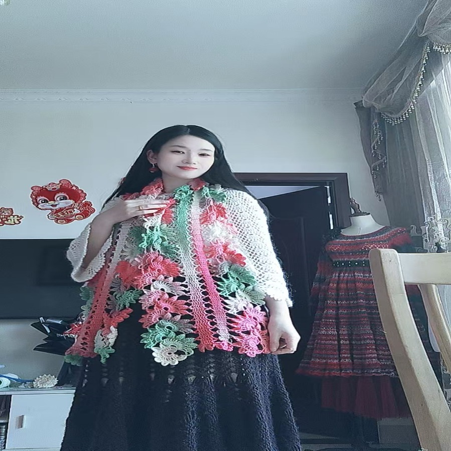 祝福家鸡冠花披肩视频教程