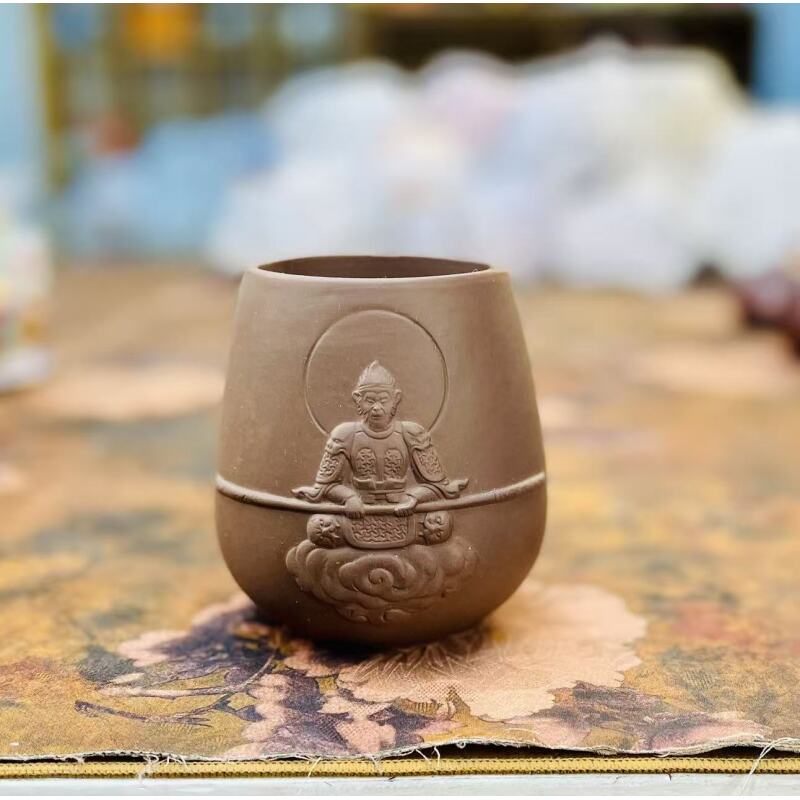 w4014紫陶孙悟空茶道筒