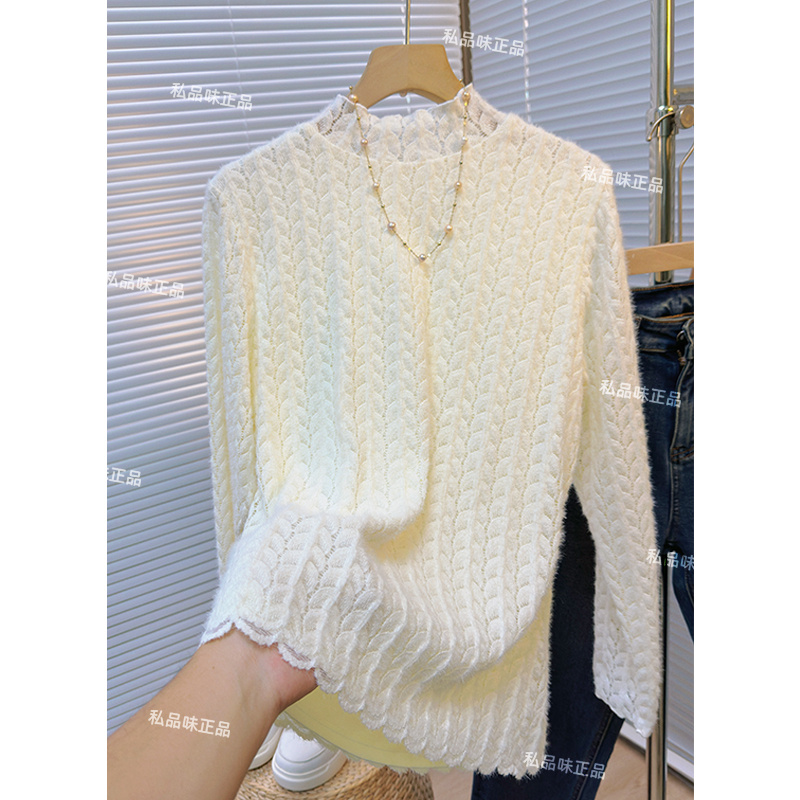 私品味独特漂亮小衫秋冬女装可外穿洋气衣服蕾丝打底衫内搭SS1019