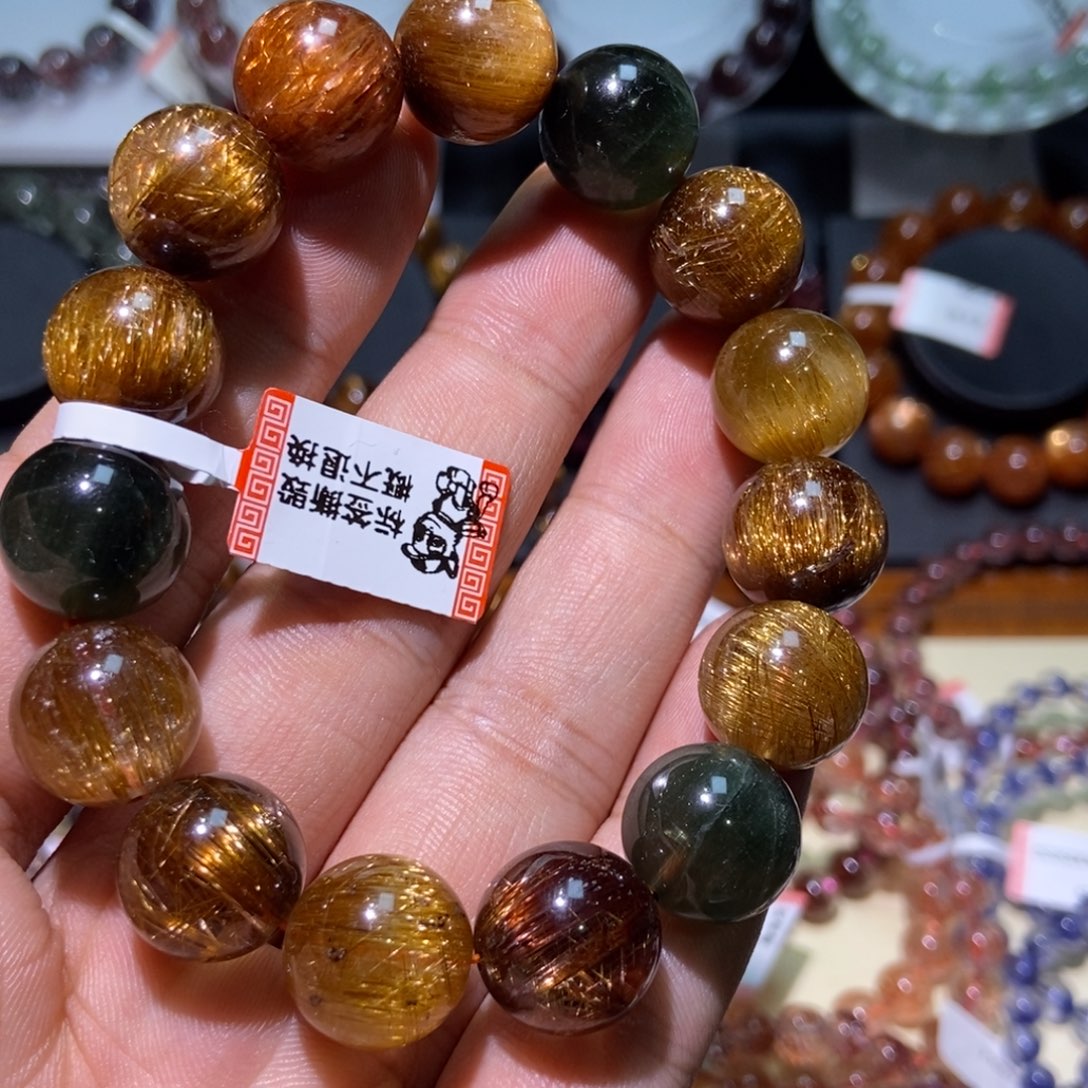 水晶手串未镶嵌彩发晶