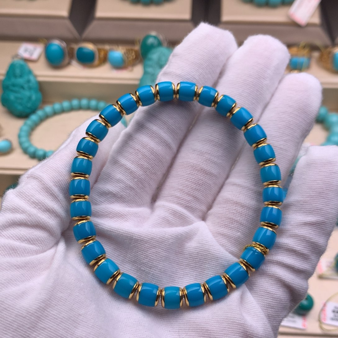 18K金镶嵌绿松石珠宝奇石