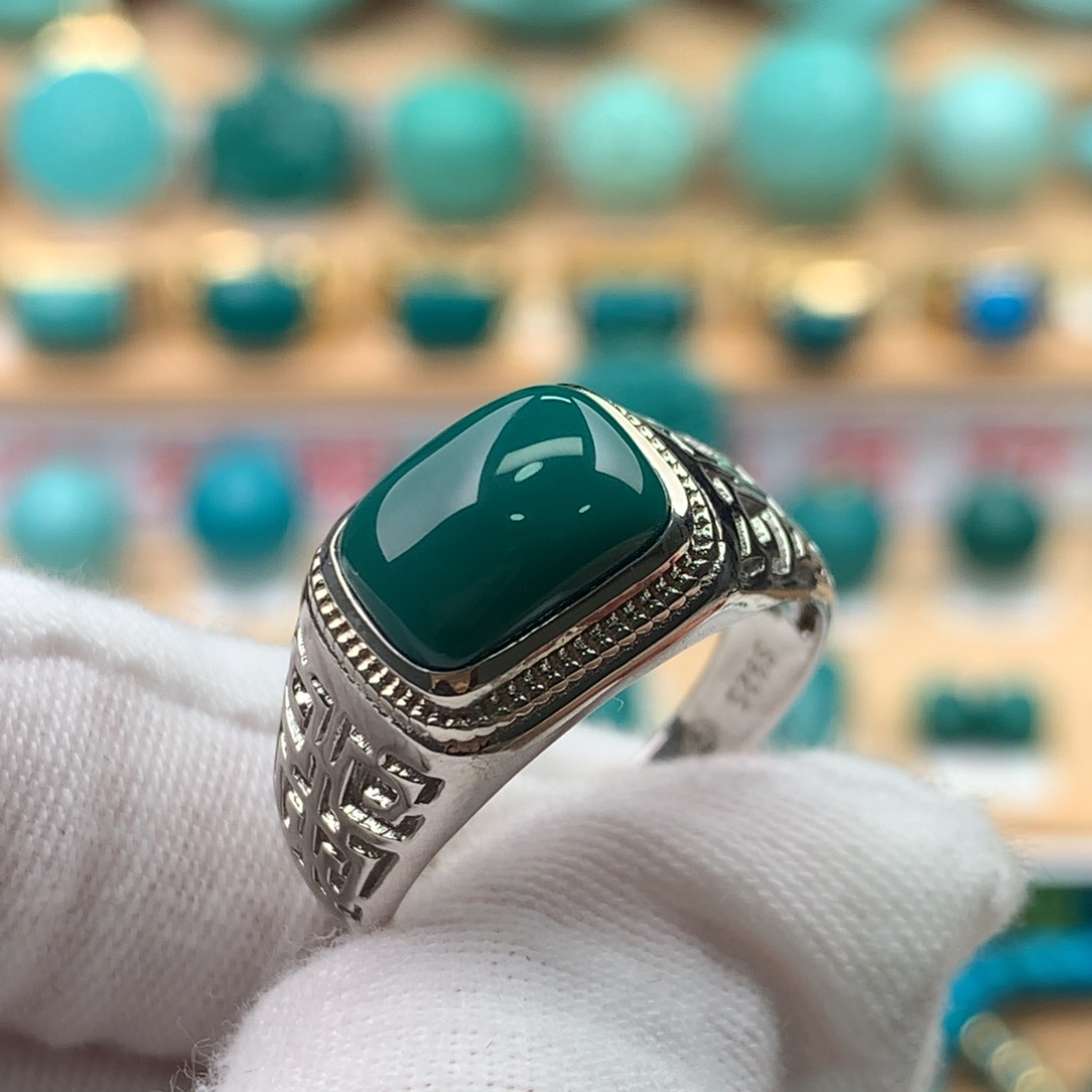 银S925镶嵌绿松石珠宝奇石