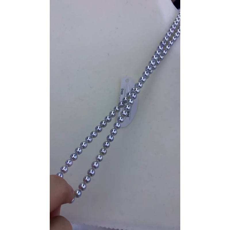 【岛主珍珠】海水akoya珍珠5-5.5银灰蓝色系真科研bluerose满珠项链