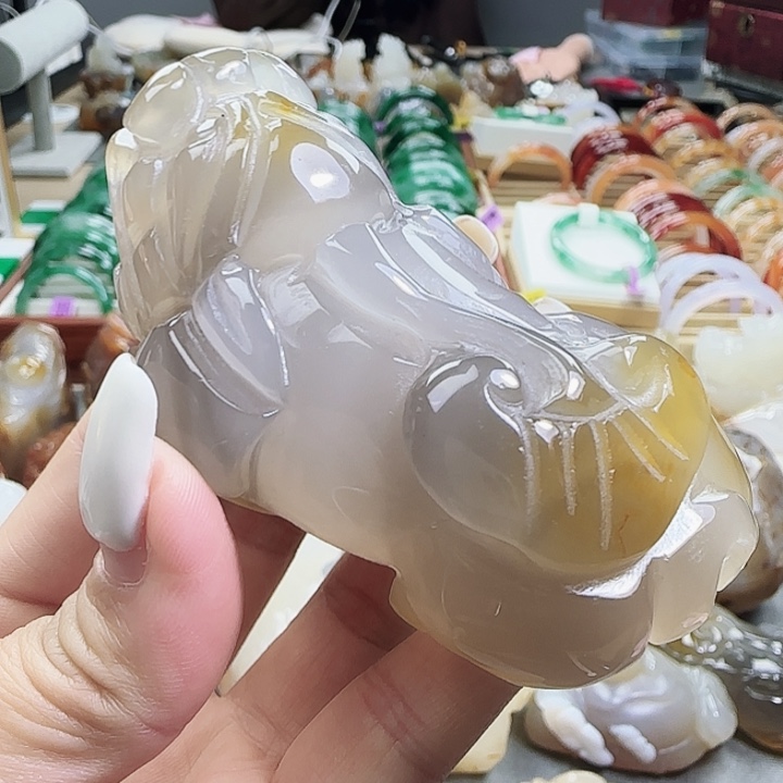 玛瑙/玉髓合金手把件