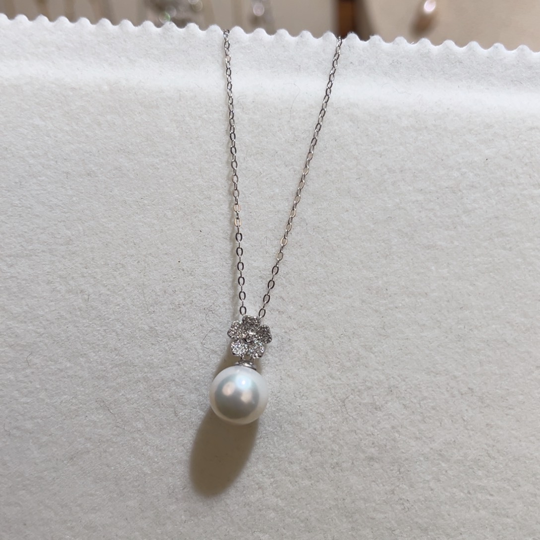 颈饰淡水珍珠银S925镶嵌
