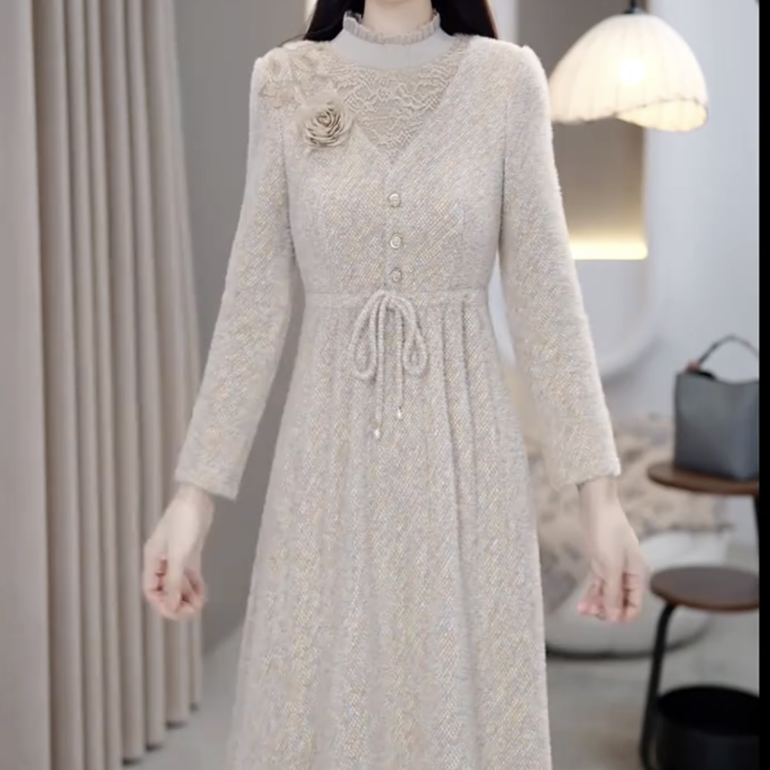 [依铭服饰] X593 #  新款 2025  减龄 收腰 显瘦  连衣裙