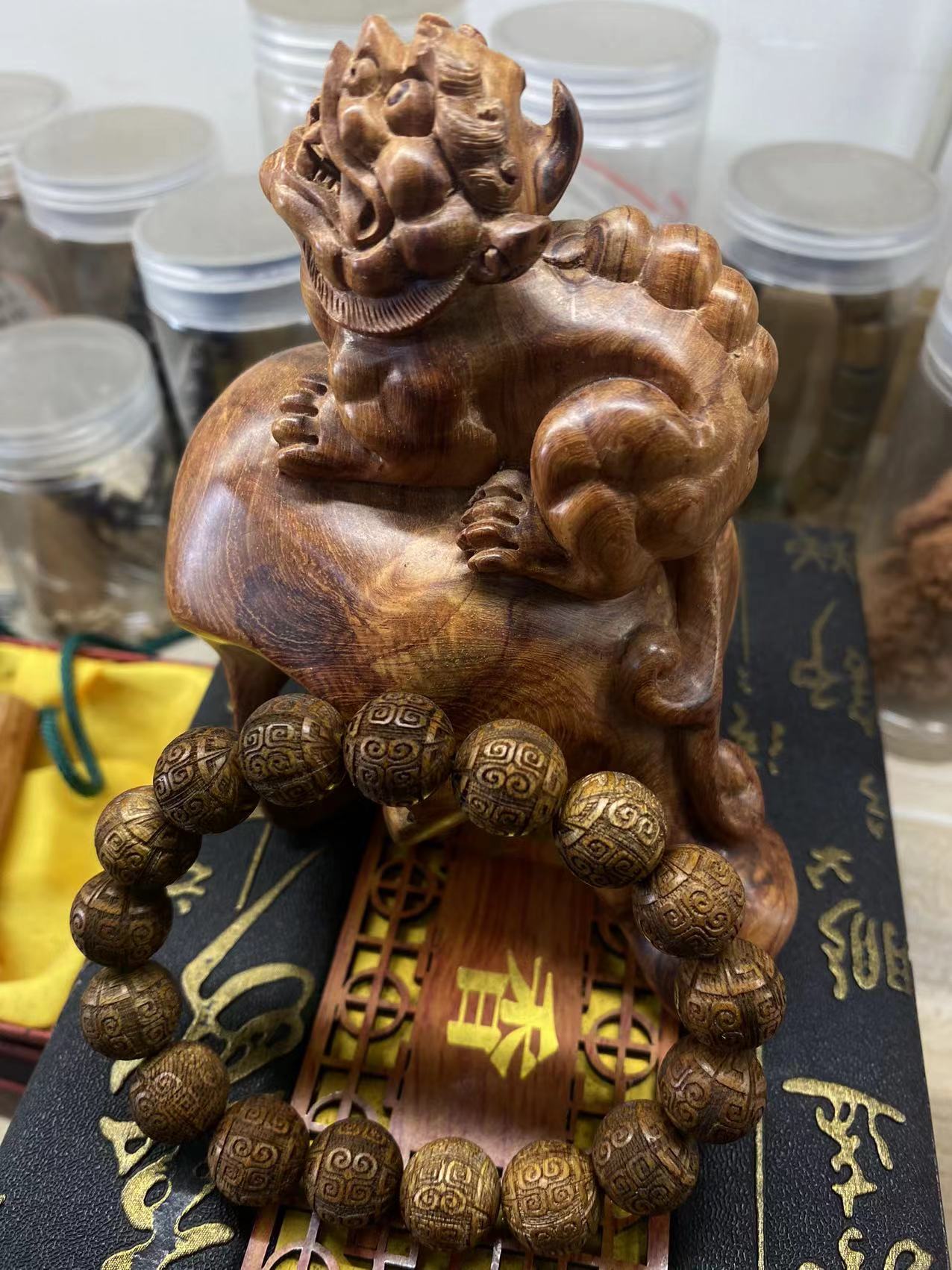 精雕1.2cm老料香味好手工串珠diy编织