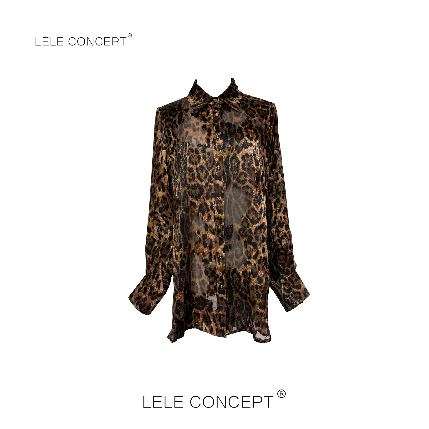 LELE CONCEPT丨新款时髦复古港风豹纹衬衫FC25D0181W