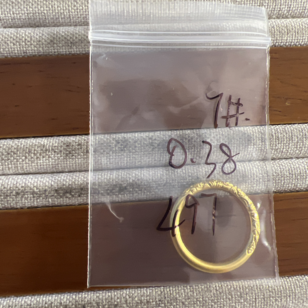 克重0.38 9号 樱花繁花戒指 足金999