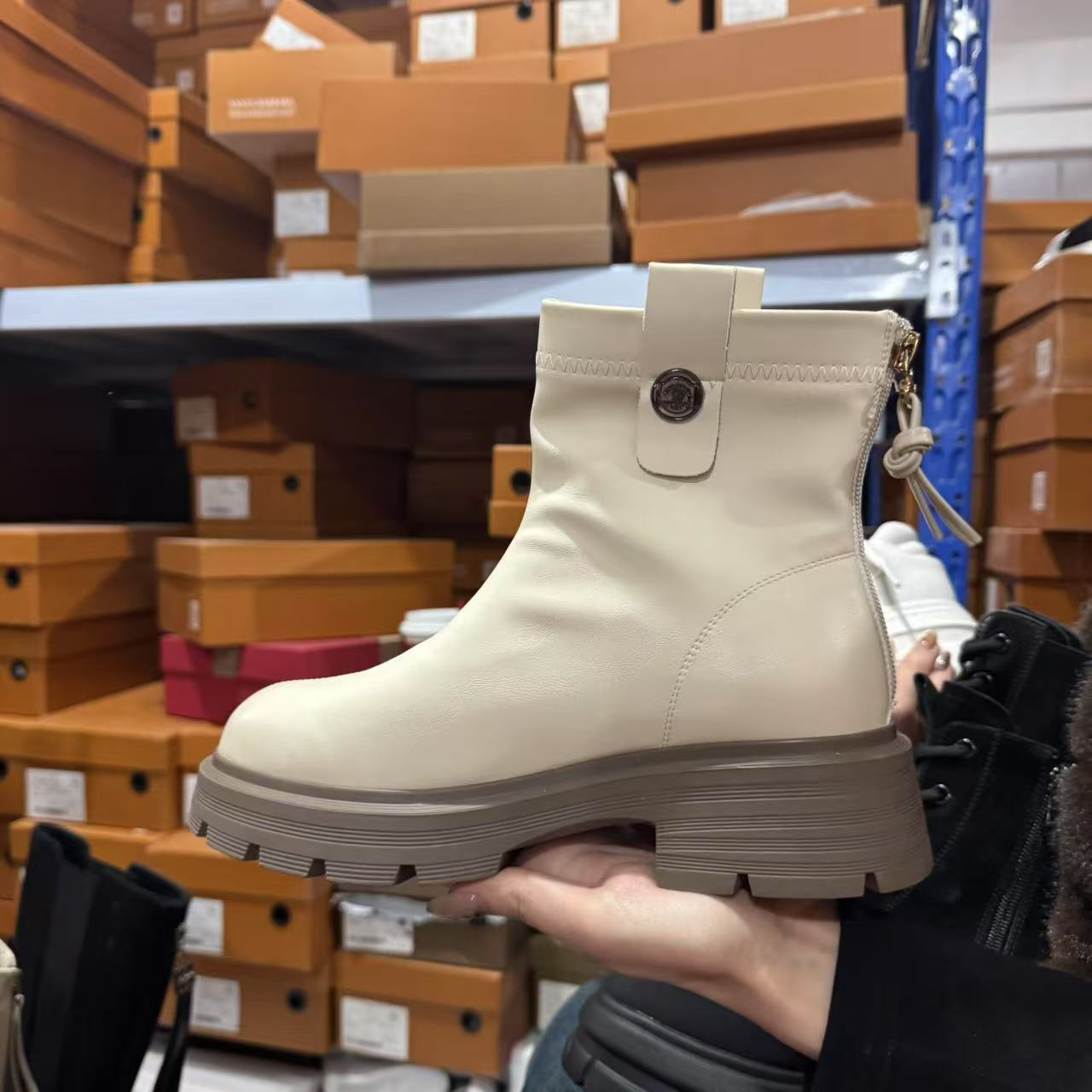 【短靴清仓浮力】圣大保罗品牌~春秋冬真皮时尚女鞋~短靴