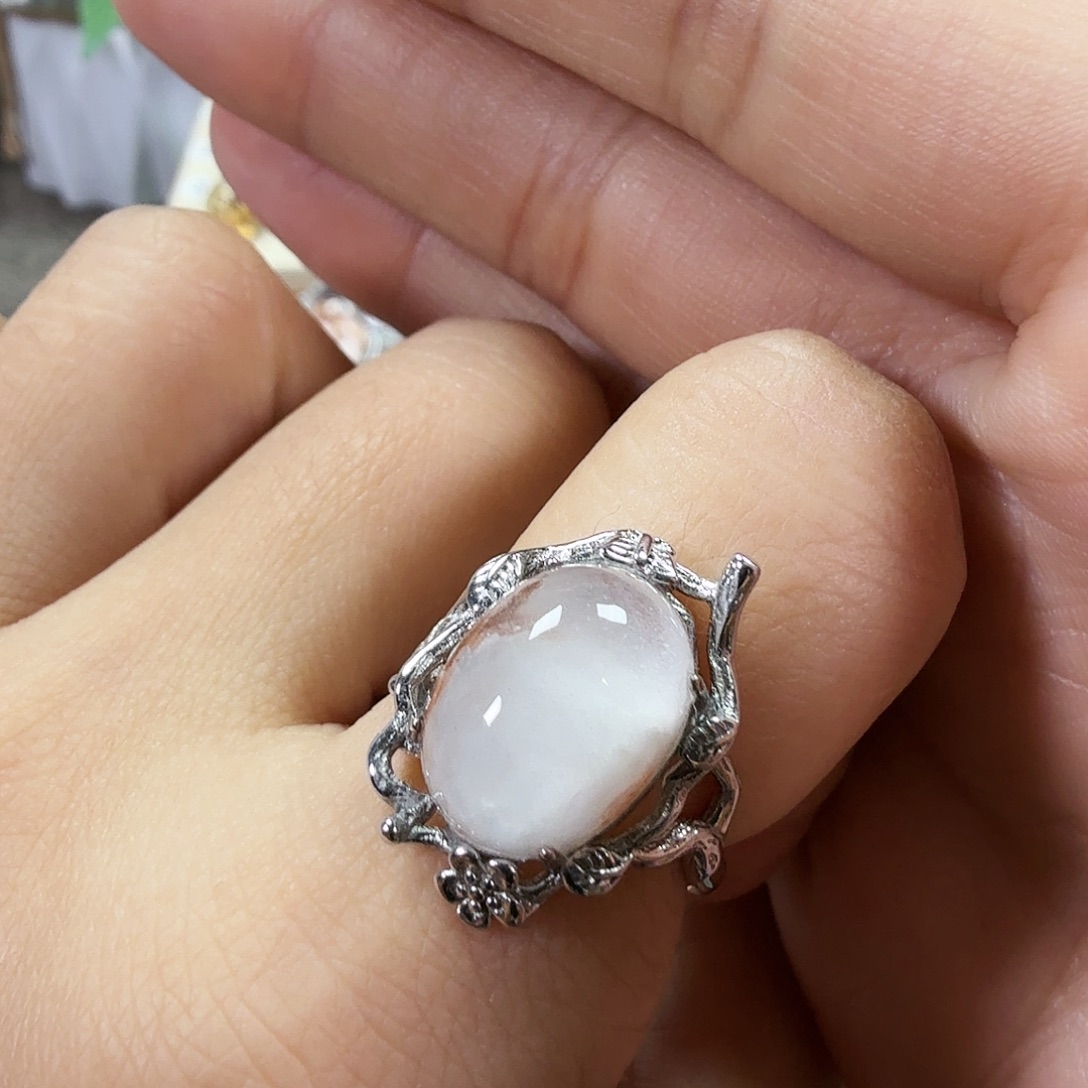 银S925镶嵌戒指水晶