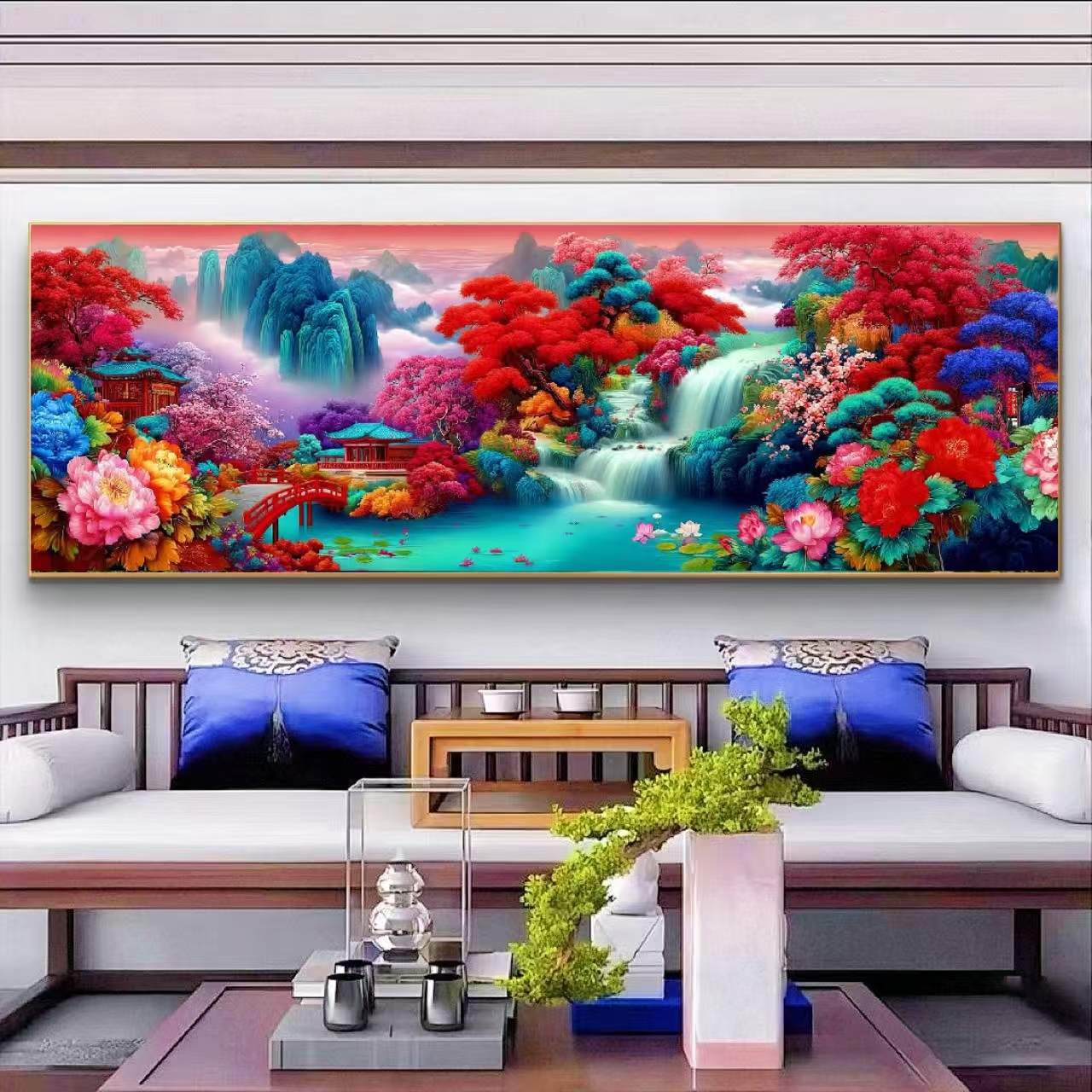 情络甄选定制十字绣 原创版权千山鸿运大格没绣的f2384 56个色